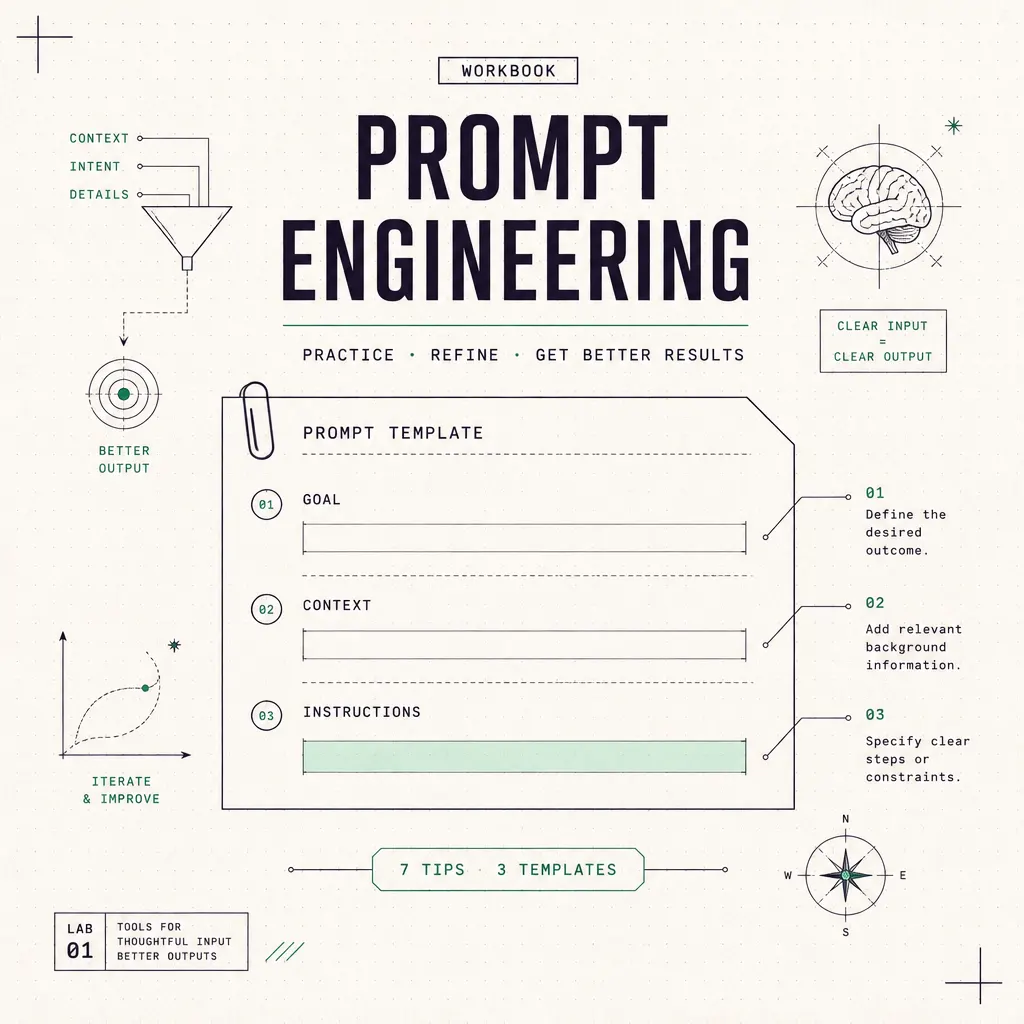 Cover of the prompt engineering worksheet
